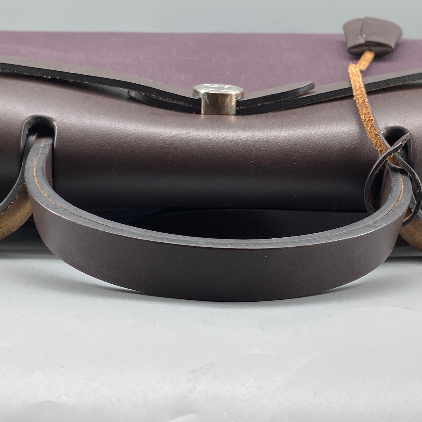 Hermes Herbag 31 Deep Grape Canvas Leather Shoulder Bag