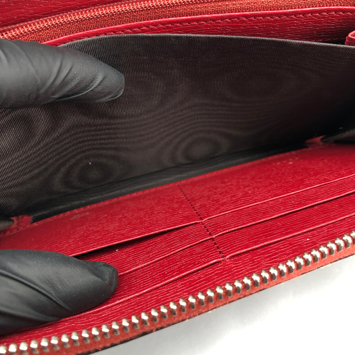 Gucci Red Floral Print Zip Around Long Wallet