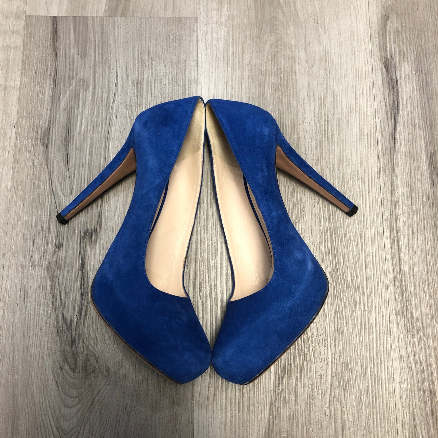 Prada Blue Suede Round Toe Pumps 39