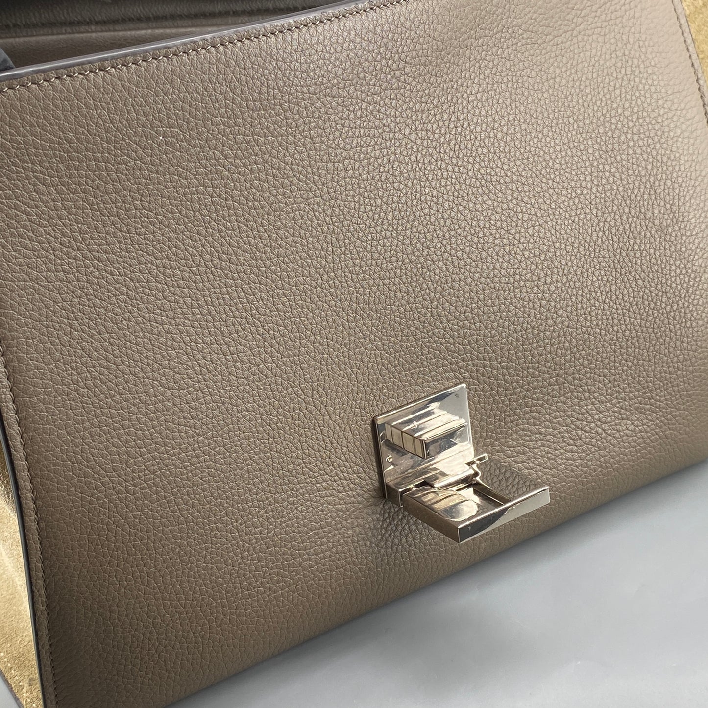 Celine Trapeze Medium Taupe Leather Suede Wing Bag