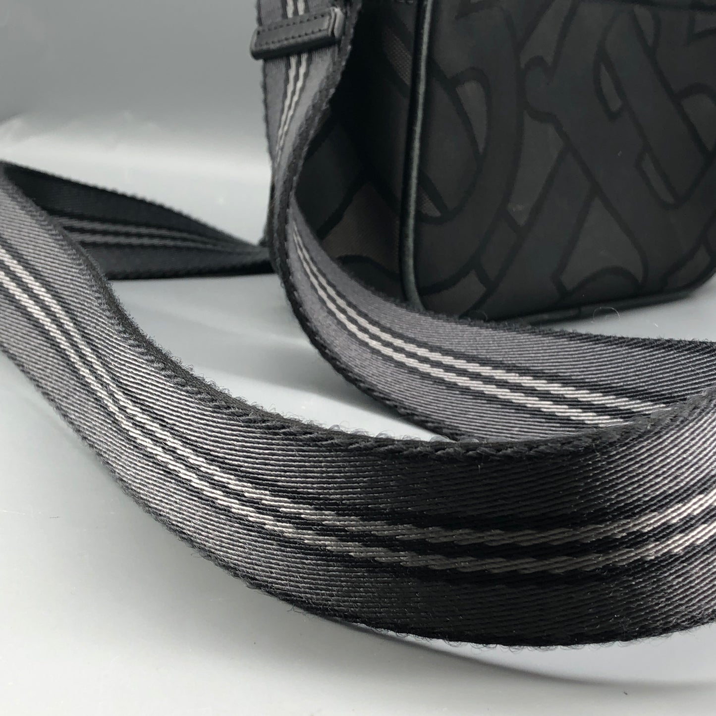 Burberry TB Monogram Canvas Crossbody Camera Bag Black