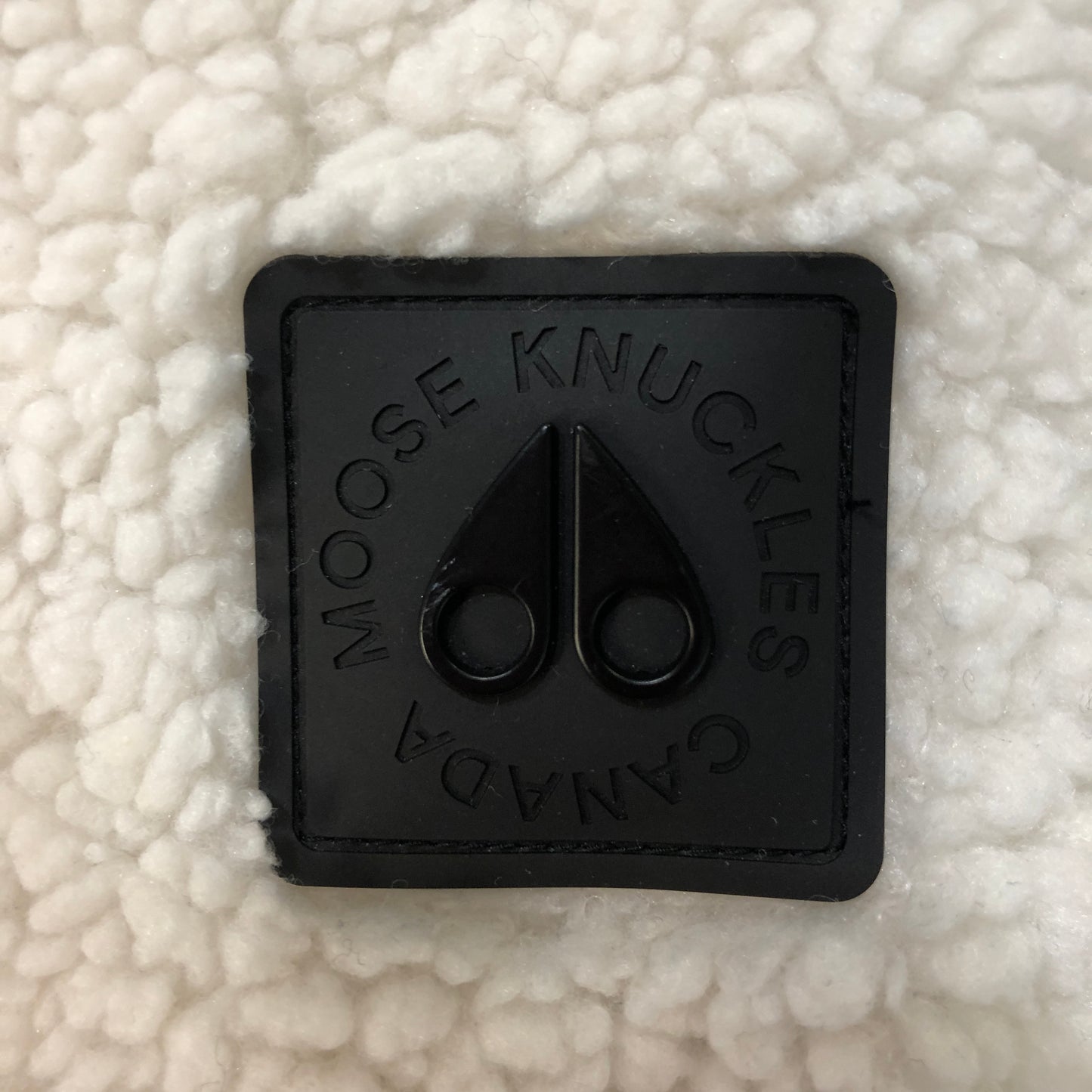 Moose Knuckles White/Black Sherpa Zip-Up Hoodie Size L