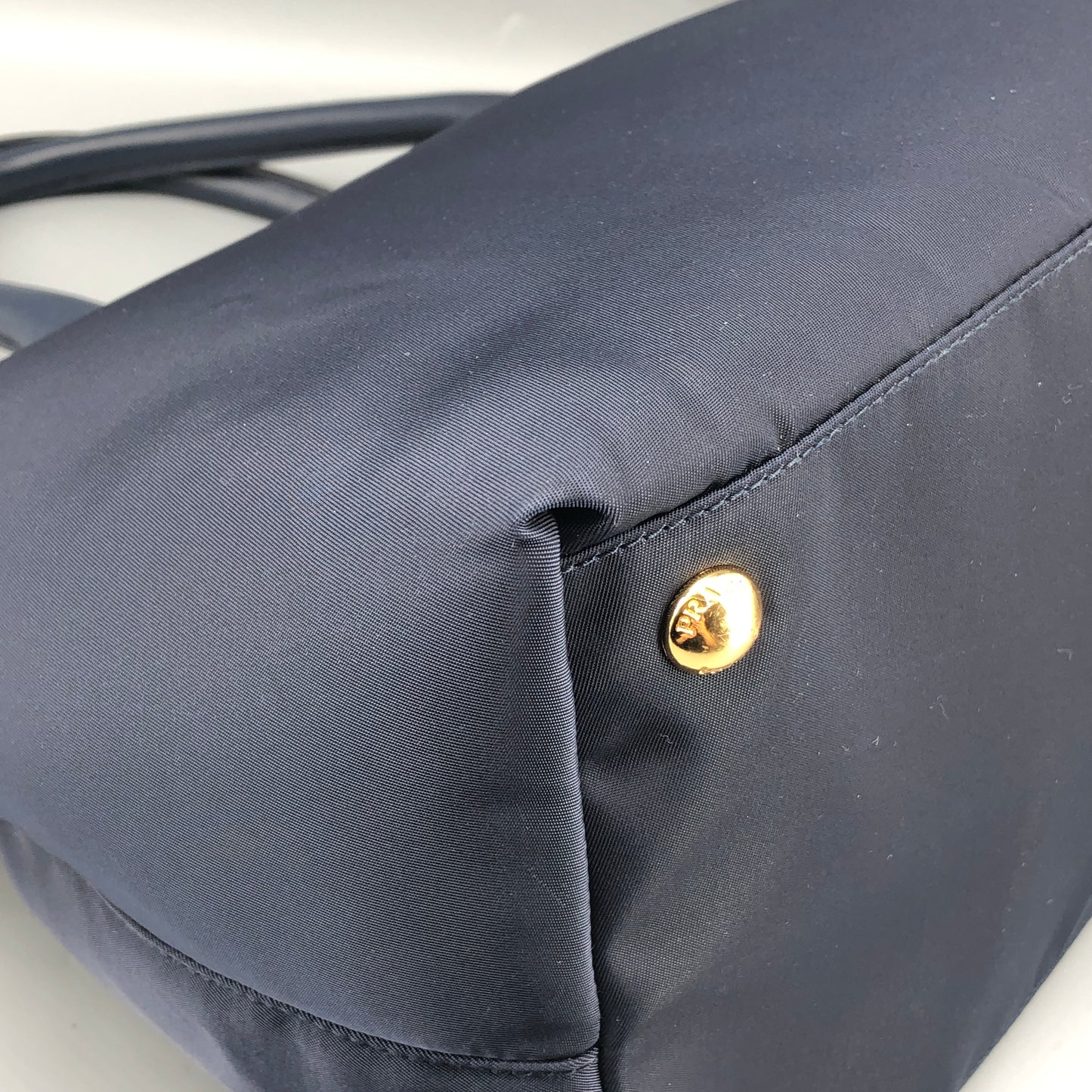 Prada Re-Nylon Tote Handbag Navy Blue