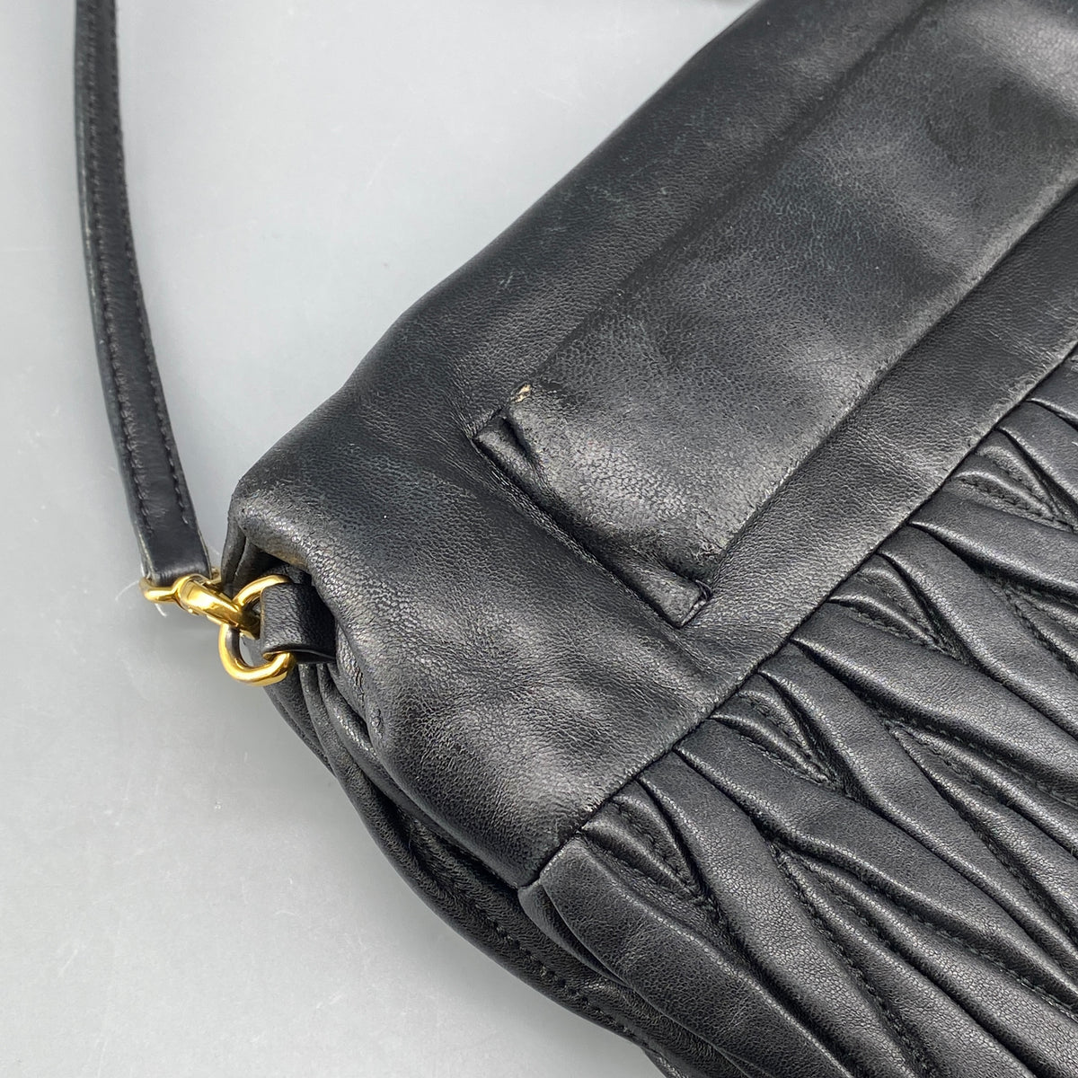 Miu Miu Matelasse Leather Crossbody Bag Black