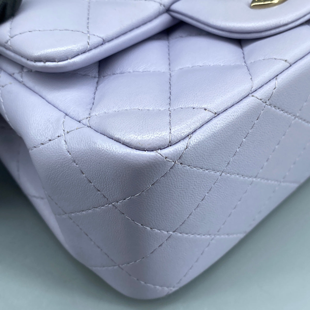 Chanel Classic Quilted Flap Mini Bag Lavendar Lambskin Leather
