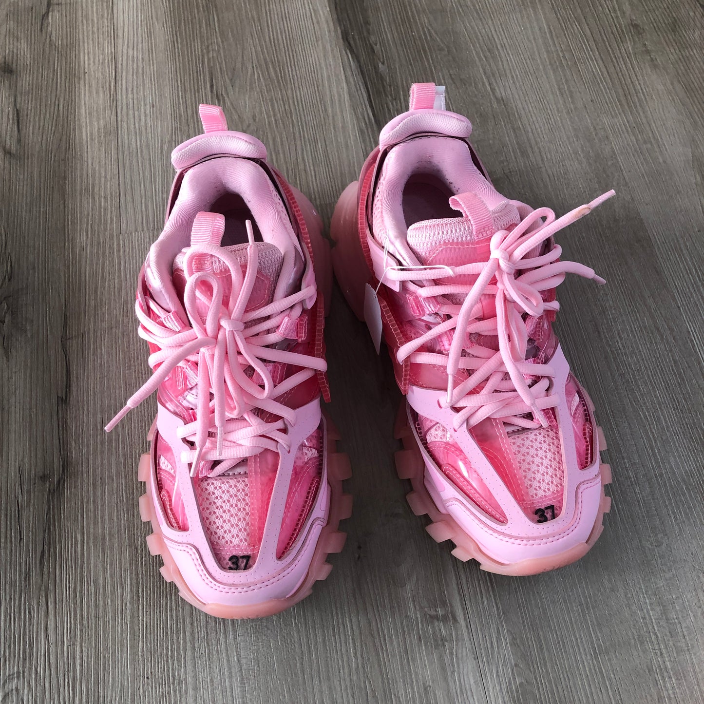 Balenciaga Women's Track Mesh Chunky Sneakers Size 37 Pink
