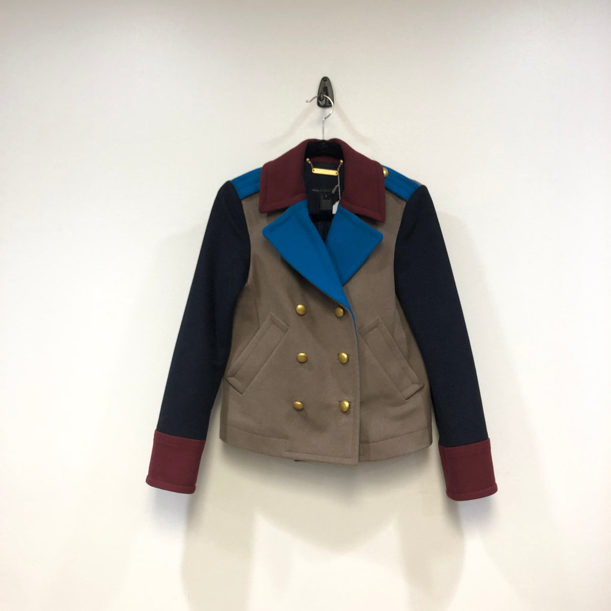Marc Jacobs Multi‑Color Colorblock Double Breasted Jacket Size 4