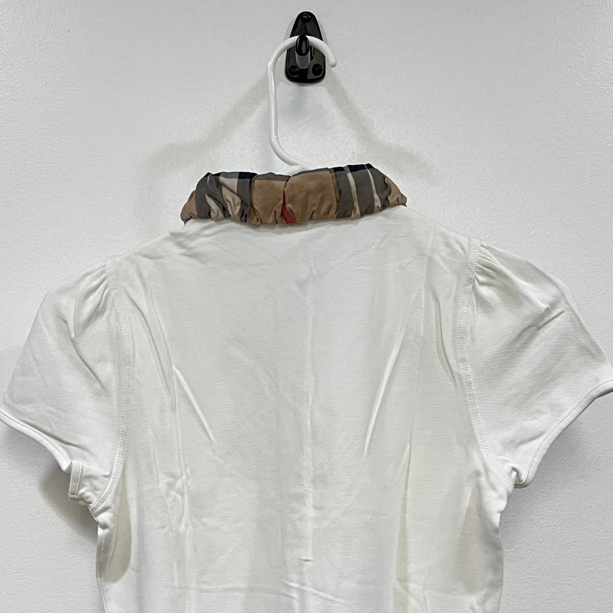 Burberry White Women Short Sleeve Blouse Size S