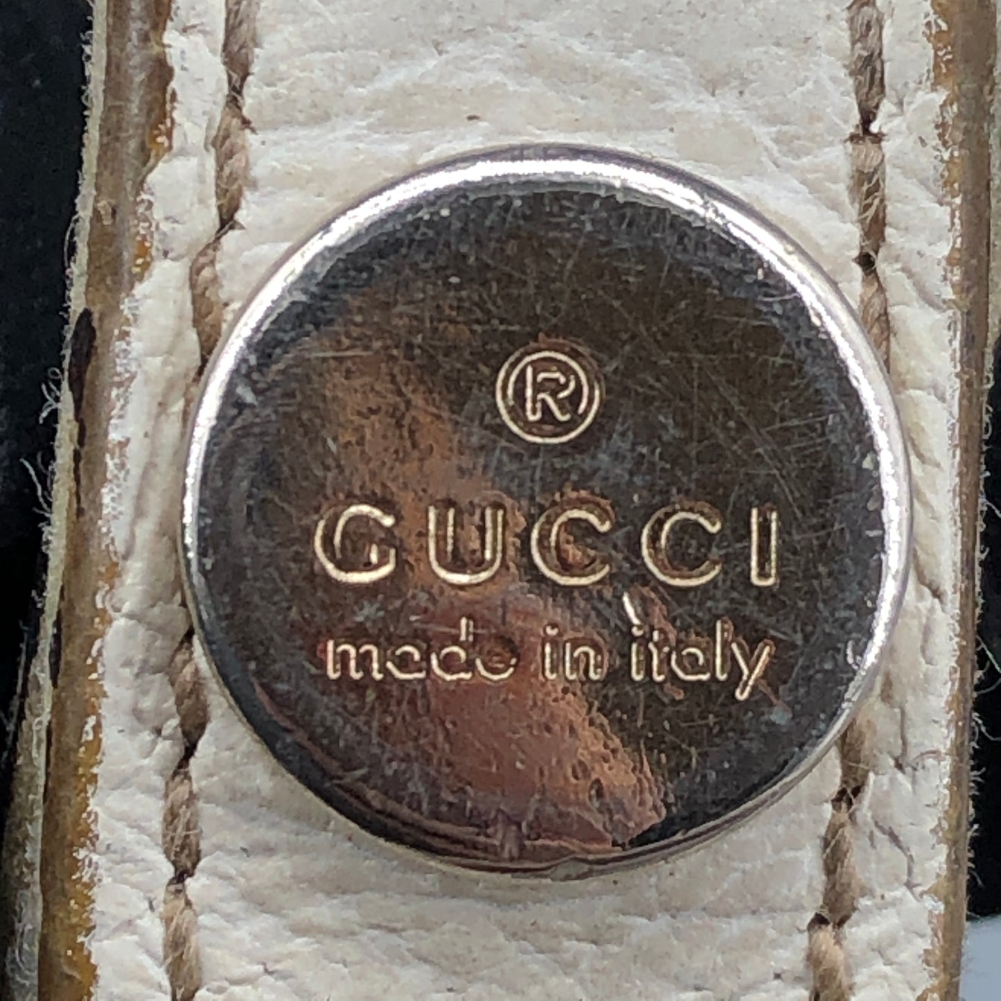 Gucci White Red Web Interlocking GG Thin Strap Phone Lanyard