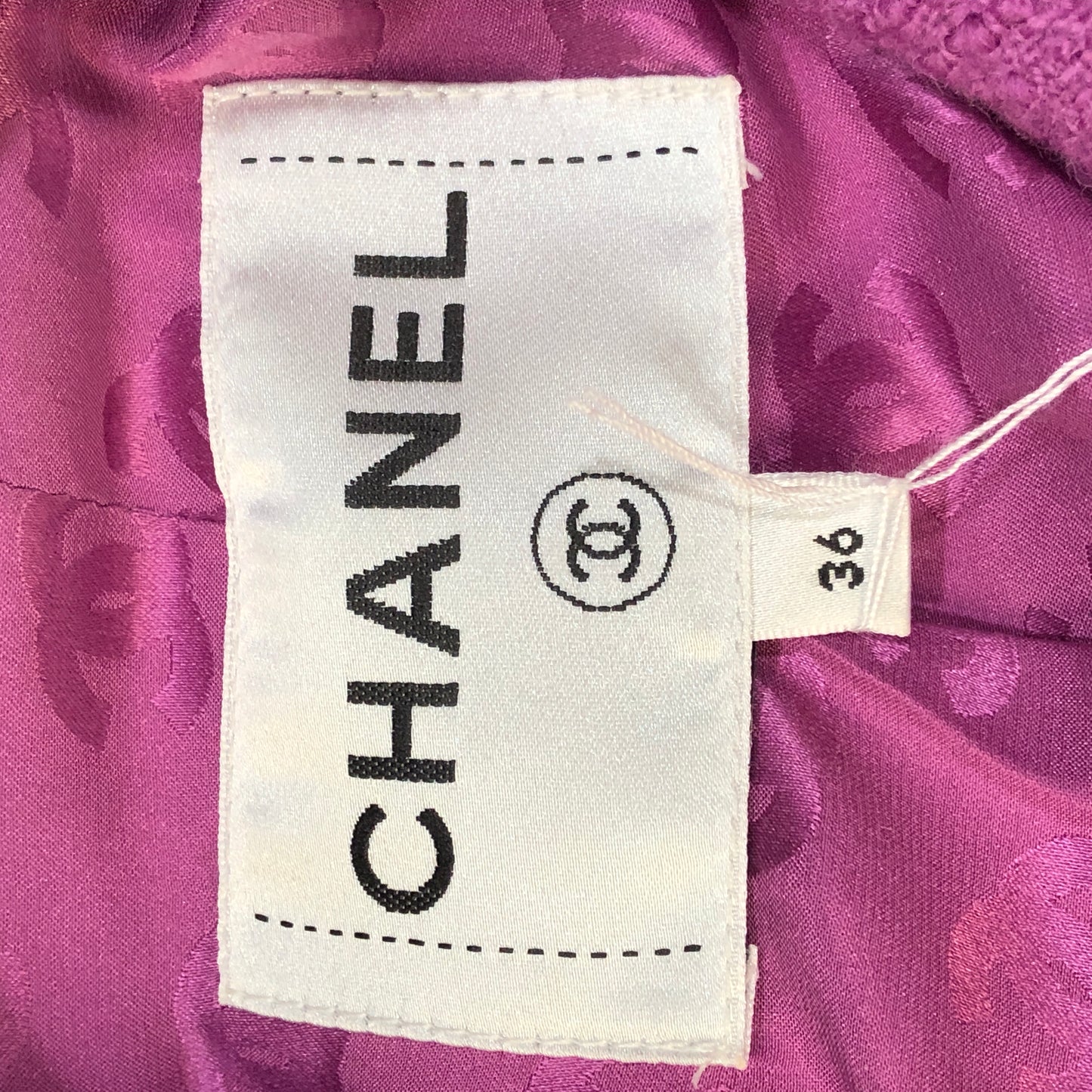 Chanel Lavender Purple Tweed Blazer Lapel Collar Flared Cuffs Size 36
