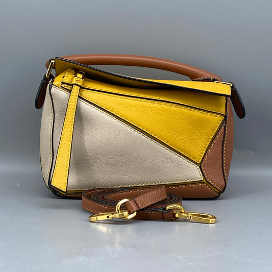 Loewe Calfskin Puzzle Mini Handle Bag Multi-Color