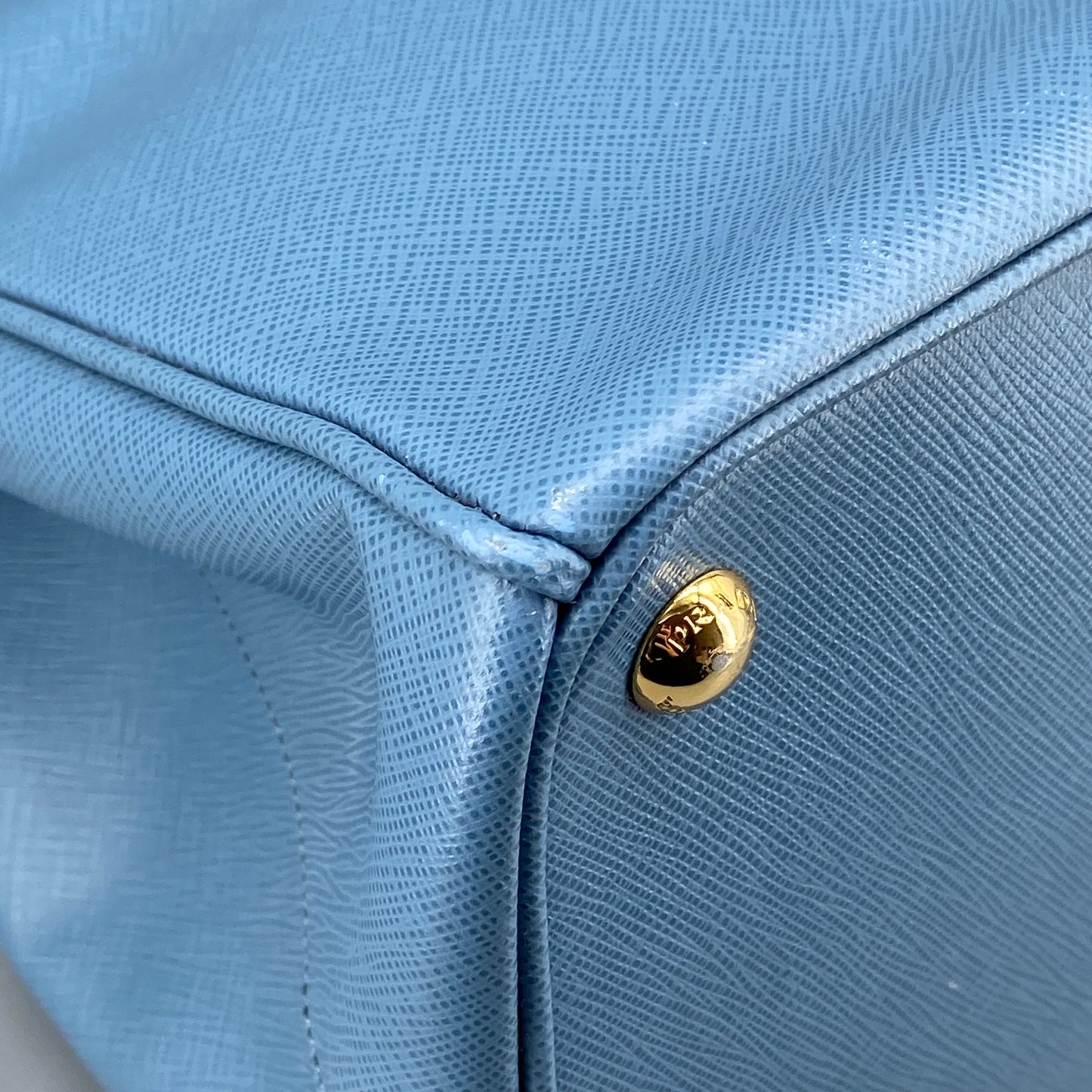 Prada Medium Blue Saffiano Galleria Handbag