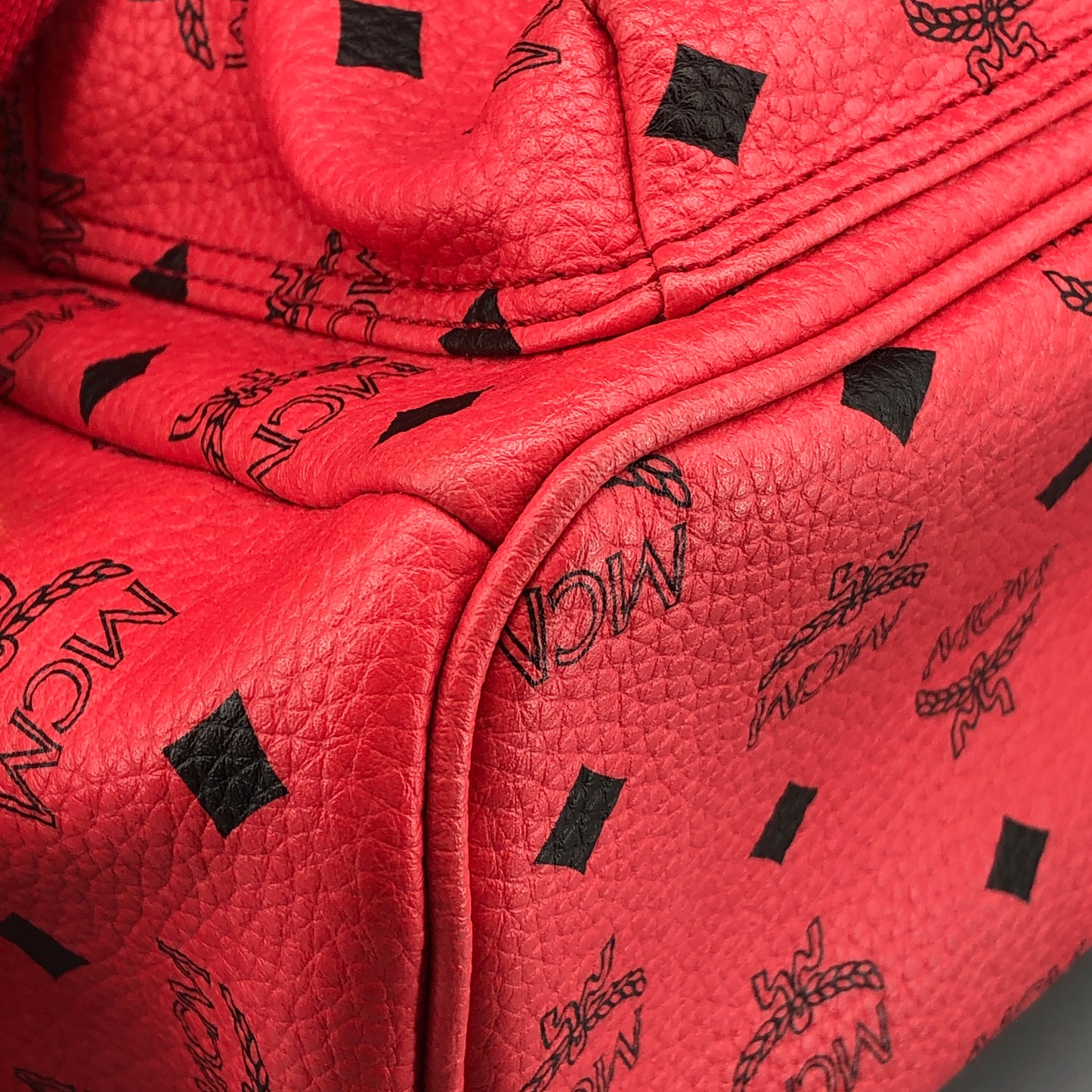 MCM Visetos Coated Canvas Small Backpack Hot Pink