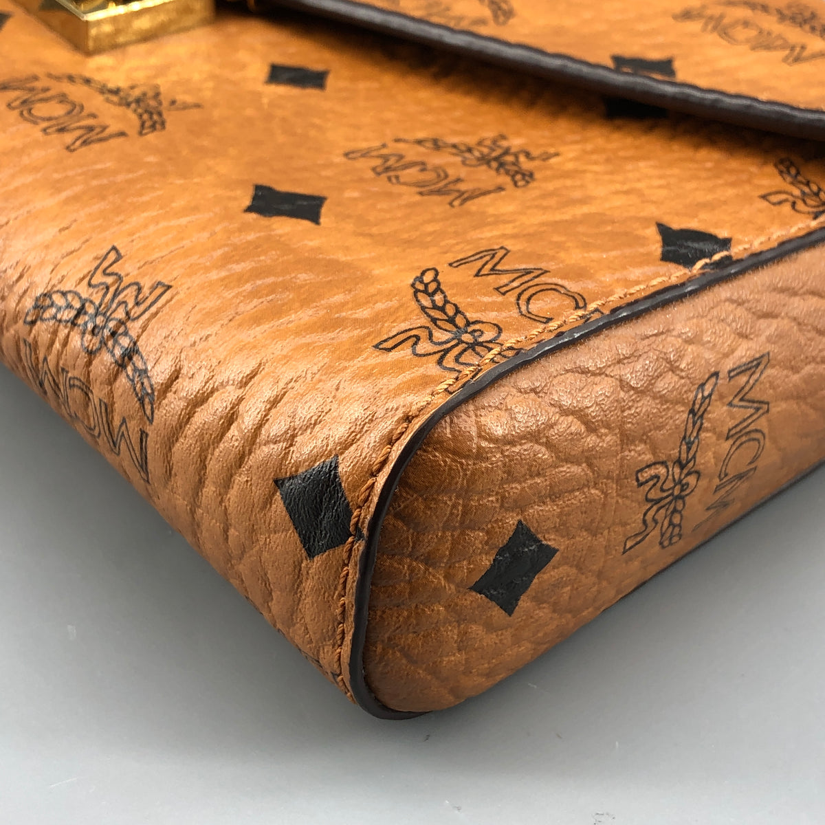 MCM Brown Visetos Chain Shoulder Bag