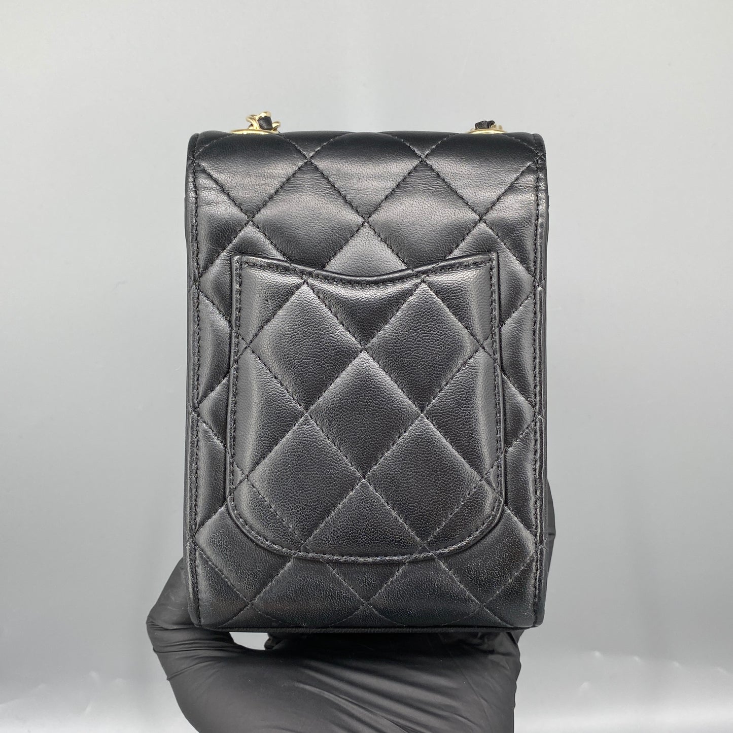 Chanel Black Quilted Lambskin Mini Phone Crossbody Bag