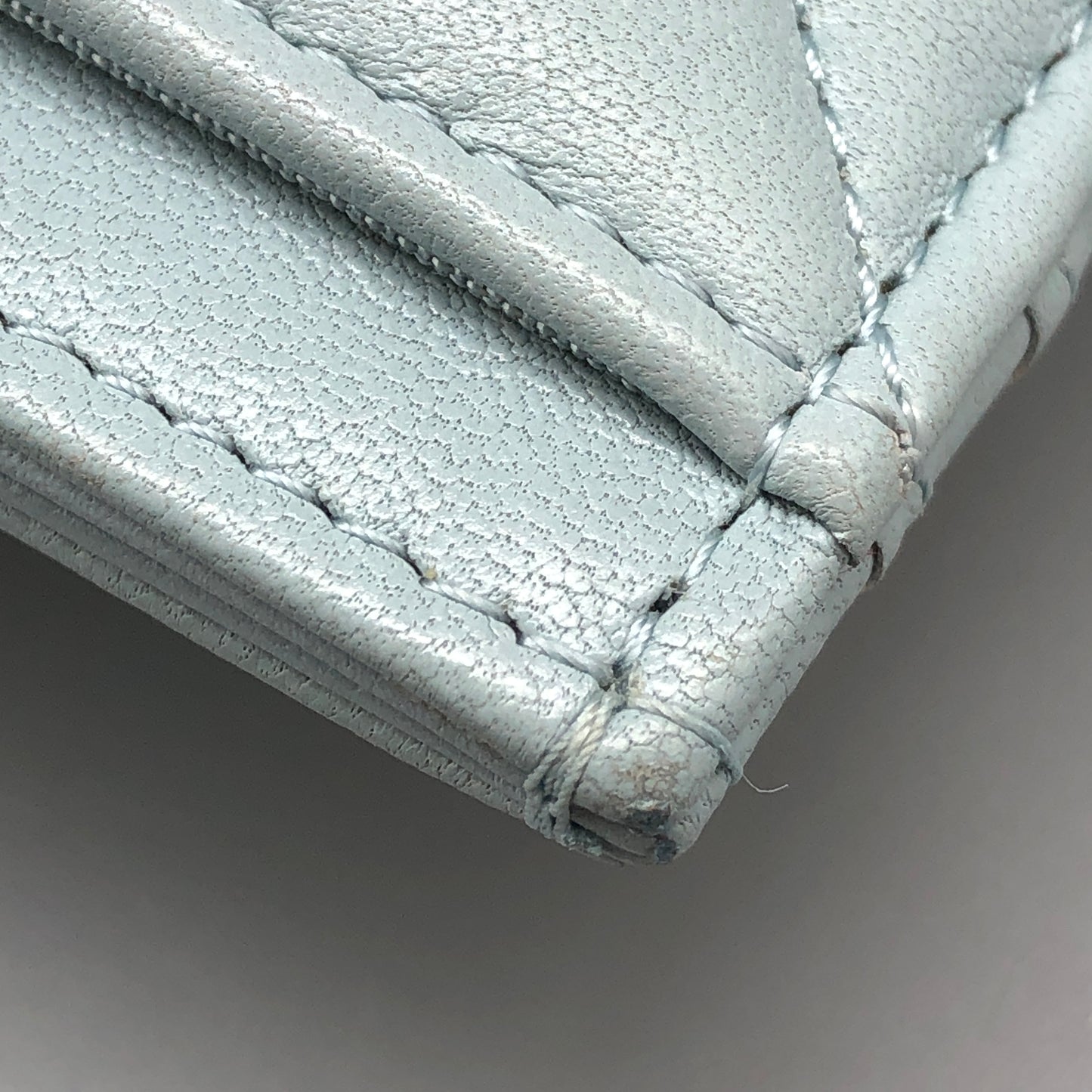 Chanel Light Blue Quilted Card Holder