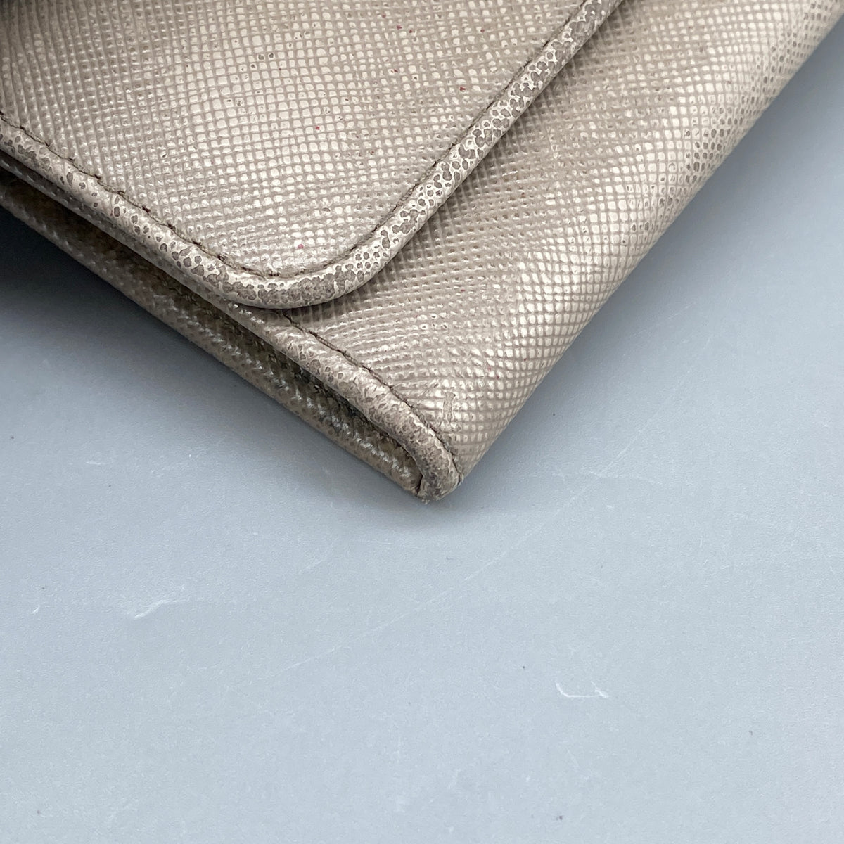 Prada Grey Saffiano Leather Key Wallet