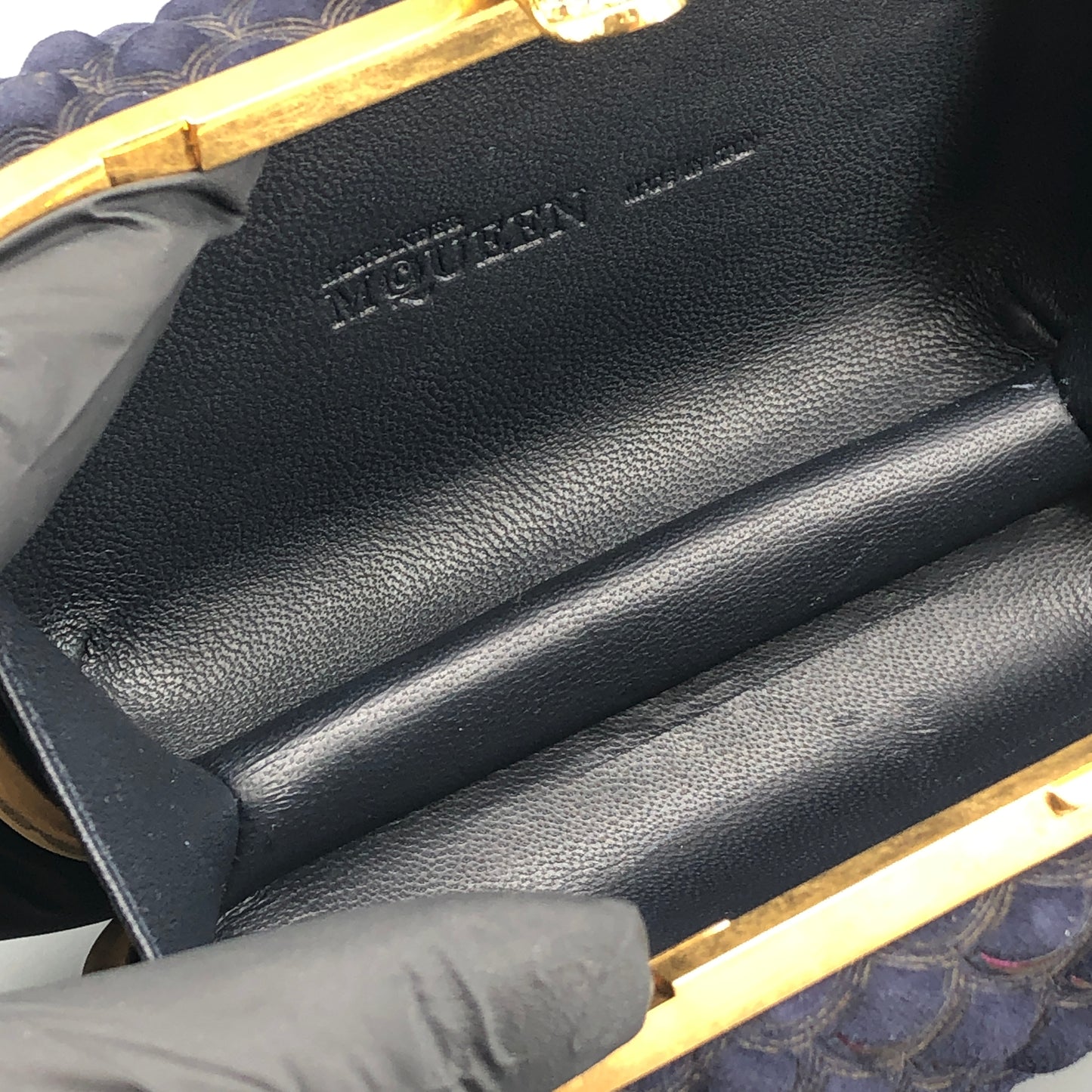Alexander McQueen Skull Clutch Navy/Pink