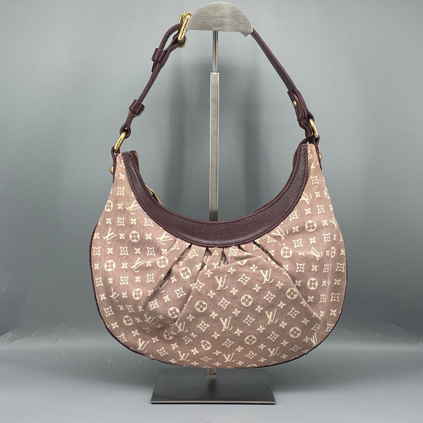 Louis Vuitton Dusty Rose Denim Monogram Mini Lin Hobo Shoulder Bag