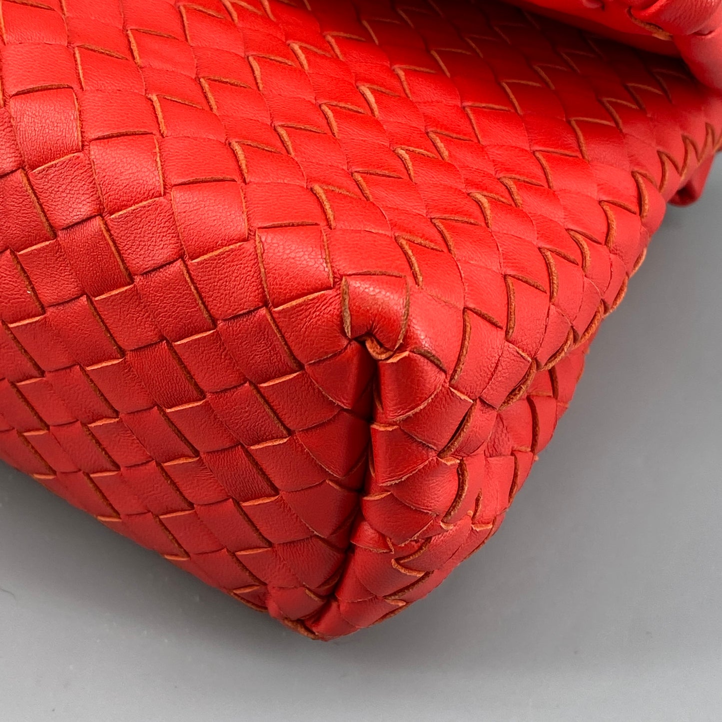 Bottega Veneta Olimpia Medium Red Intrecciato Leather Bag