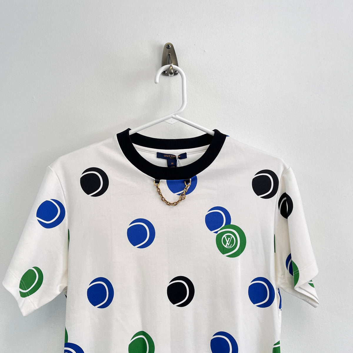 Louis Vuitton White Polka Dot Short Sleeve T-Shirt Size M