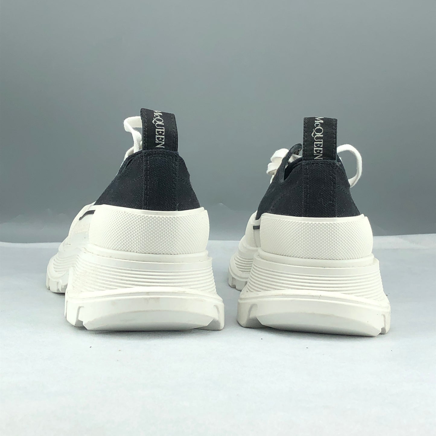 Alexander McQueen Tread Slick Platform Canvas Sneakers Size 37 Black
