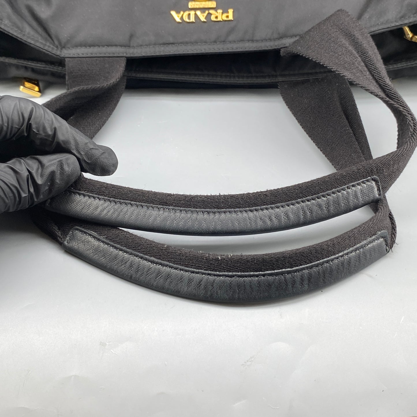 Prada Black Nylon Large Travel Tote Handbag