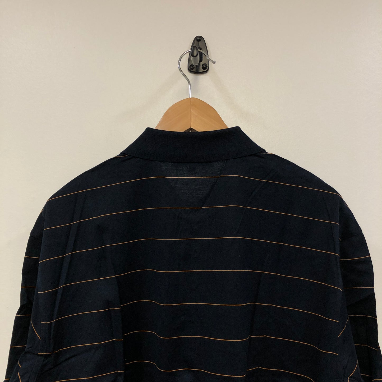Giovanni Valentino Navy Blue Thin Stripe Short Sleeve Polo Shirt XXL