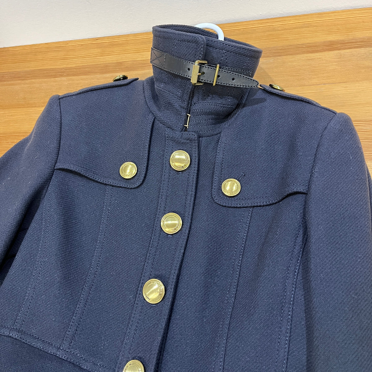 Burberry Navy Blue Military Trench Coat US size 4