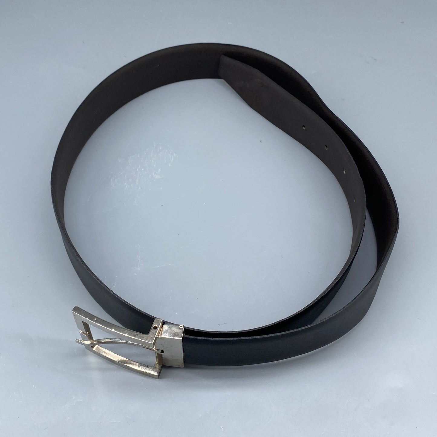 Lanvin Black Leather Square Pin Buckle Belt 100cm