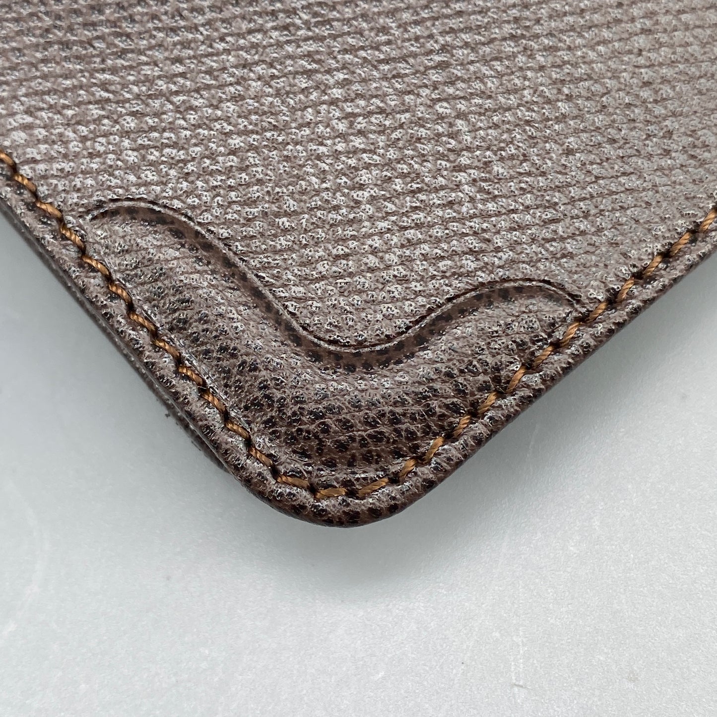 Lanvin Deep Brown Grain Leather Strap Bi-fold Short Wallet