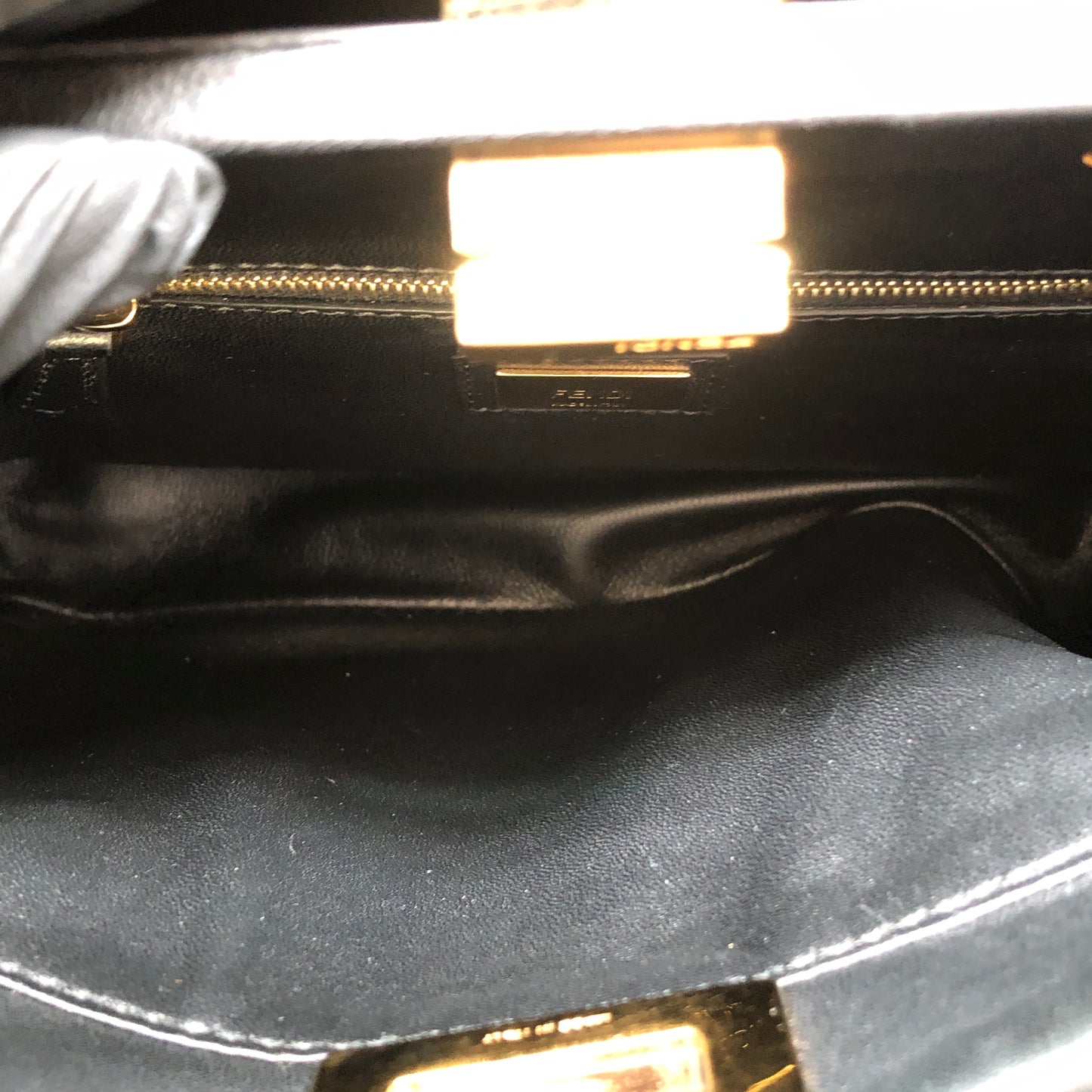 Fendi Peekaboo Mini Black Smooth Calf Leather Handbag