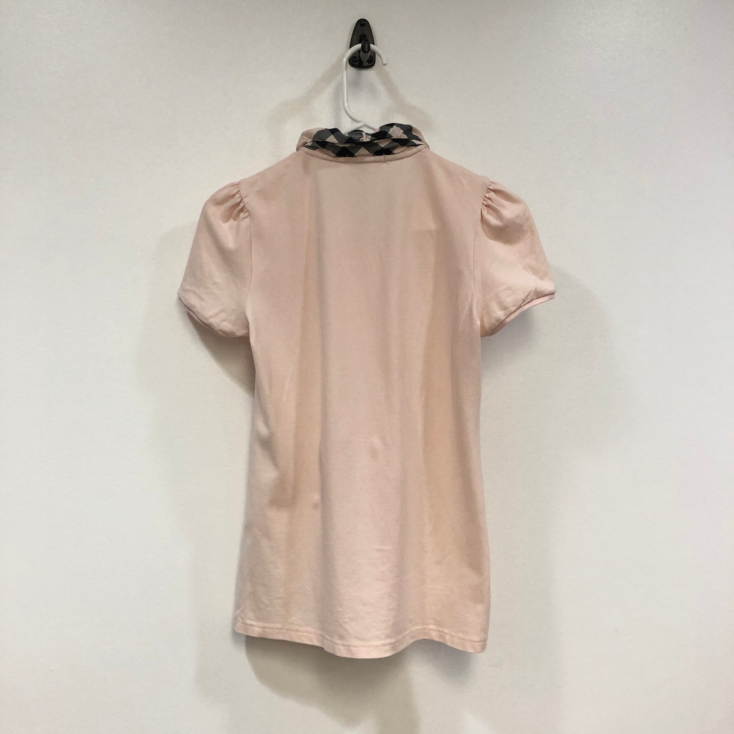 Burberry Vintage Check Collar Horse Embroidery Pique Polo Shirt Size S Pink Black Khaki Color Matching