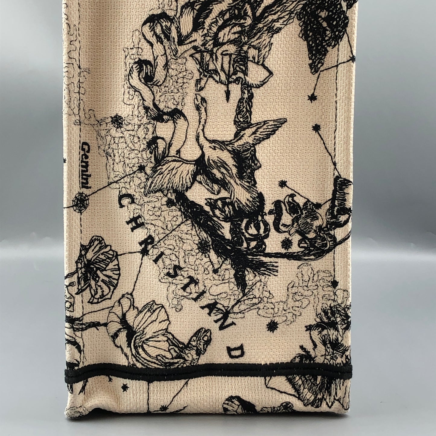 Christian Dior Book Tote Around The World Print Tote Bag White/Black