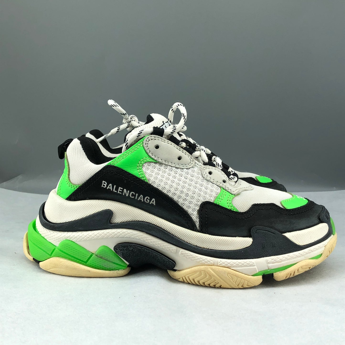 Balenciaga Women's Triple S Sneakers Grey Black Green Size 37