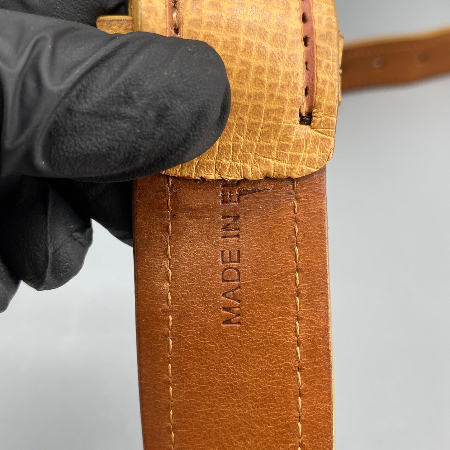 Loewe Tan Grained Leather Pin Buckle Belt 95cm