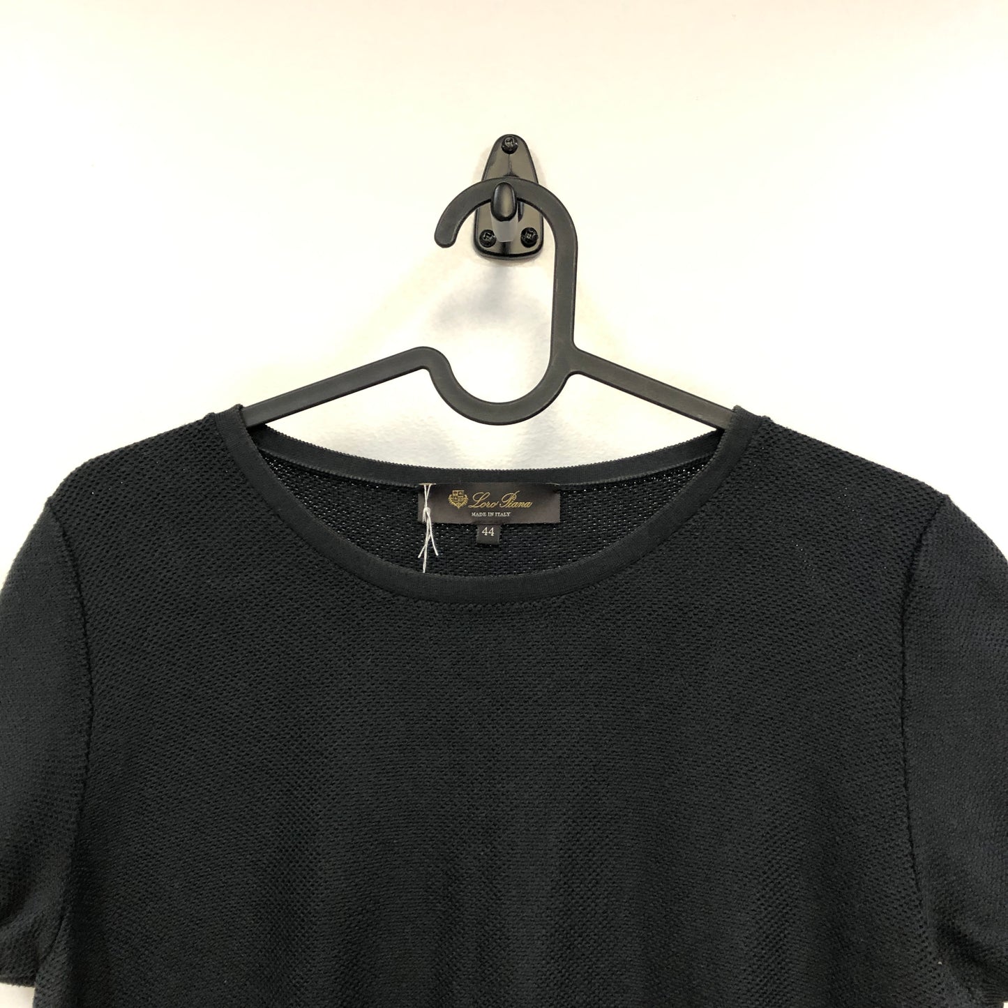Loro Piana Black Short Sleeve Knit Top Size 44