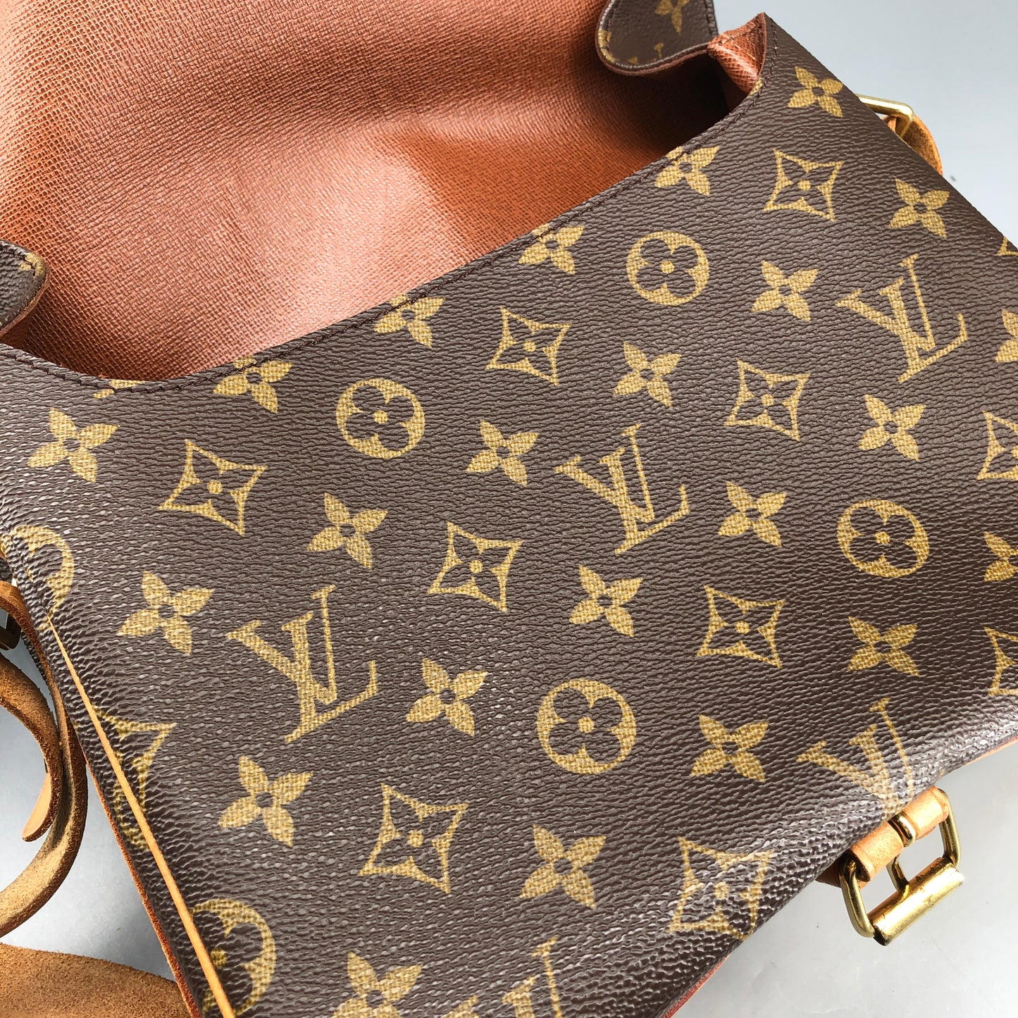 Louis Vuitton Monogram Cartouchiere GM Crossbody Bag Brown