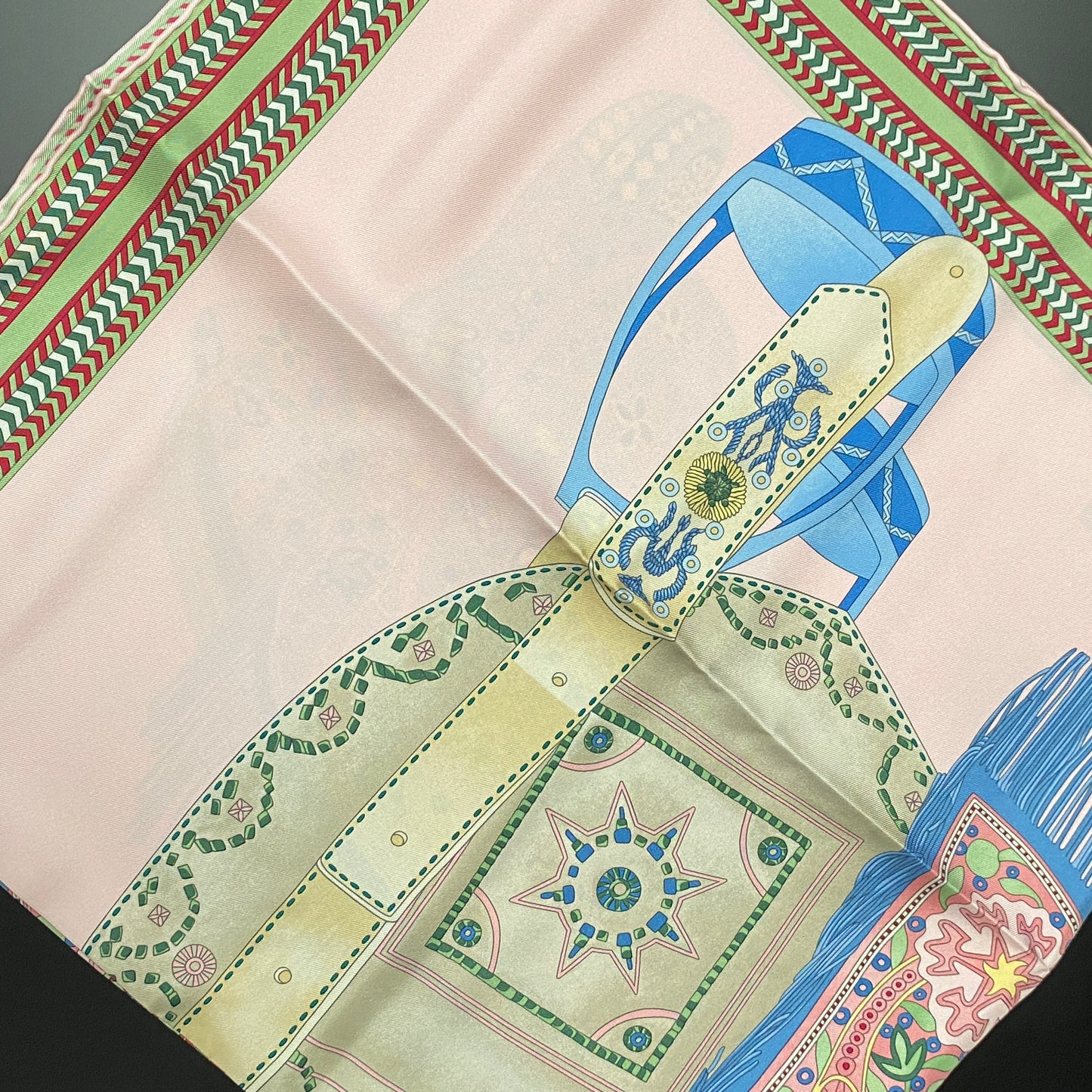 Hermes  Pink Multi Color Silk Scarf  90x90cm