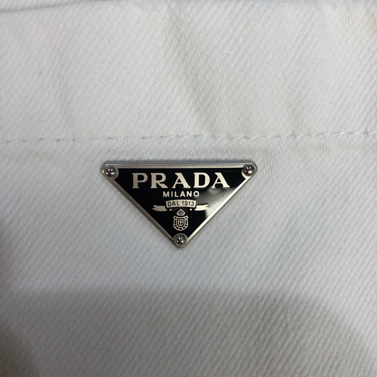 Prada White Short-Sleeve Cotton Shirt Size 36