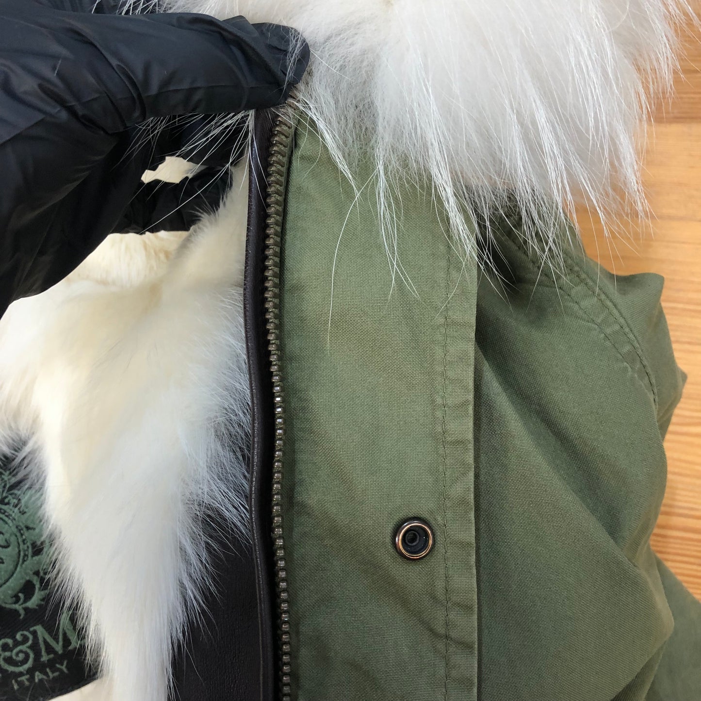 Mr & Mrs Italy Fur Trim Parka Size XS Green