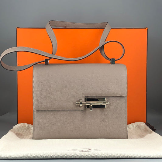 Hermes 2017 Verrou 23cm Bag Asphalt Grey