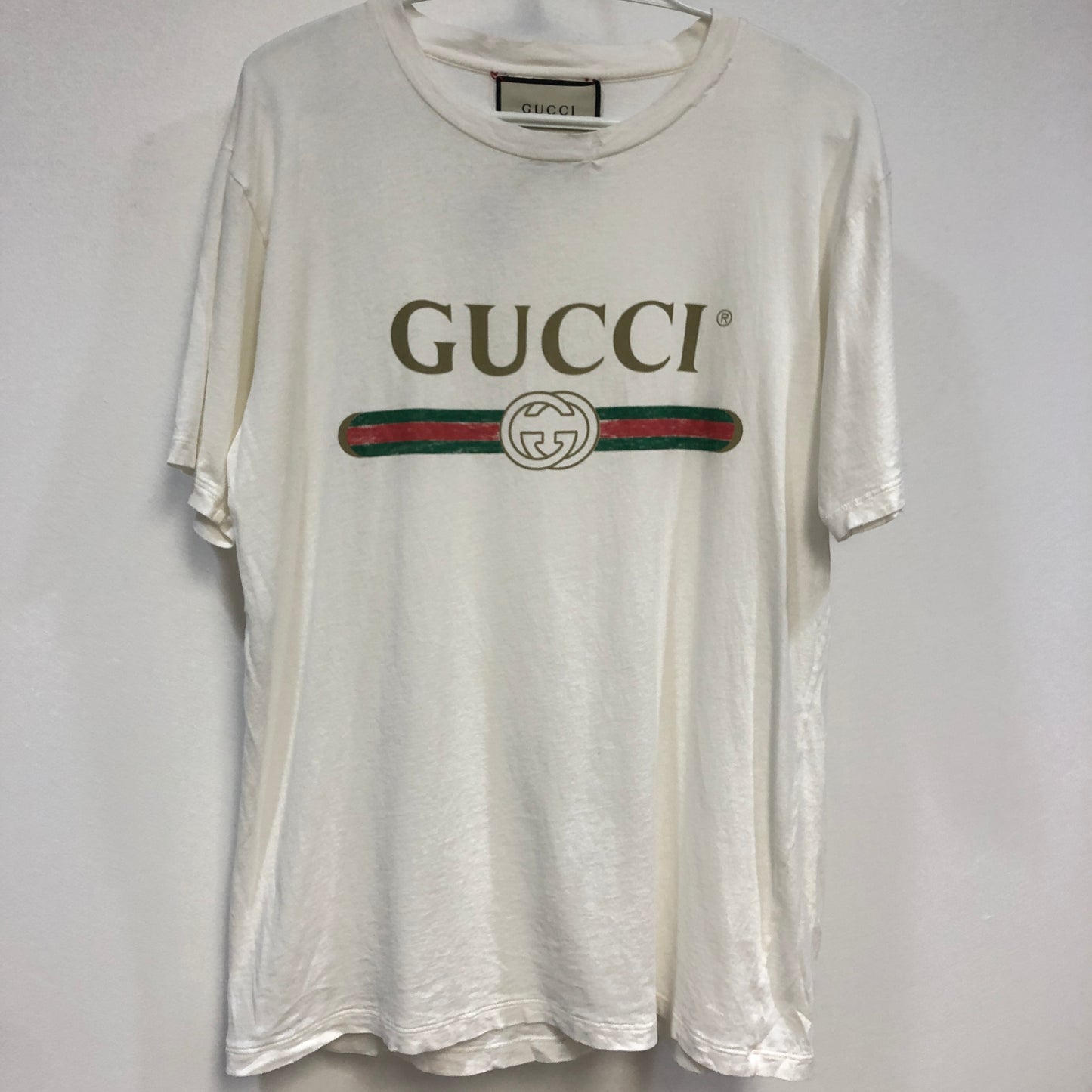 Gucci White Web Stripe & Floral Print T-Shirt Size XS