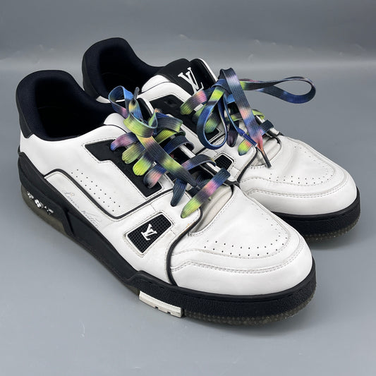Louis Vuitton Men's White & Black Trainer Sneakers US size 6.5