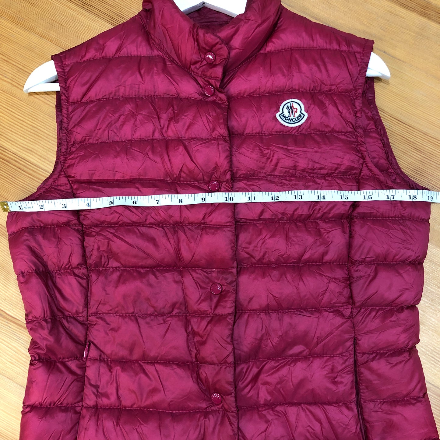 Moncler Fuchsia Stand Collar Quilted Down Gilet Size 2
