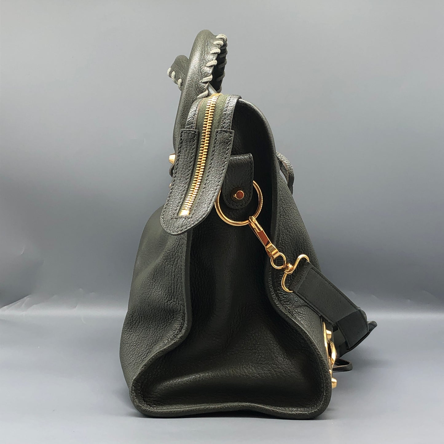 Balenciaga Classic Metallic Edge City Bag Olive Leather Handbag