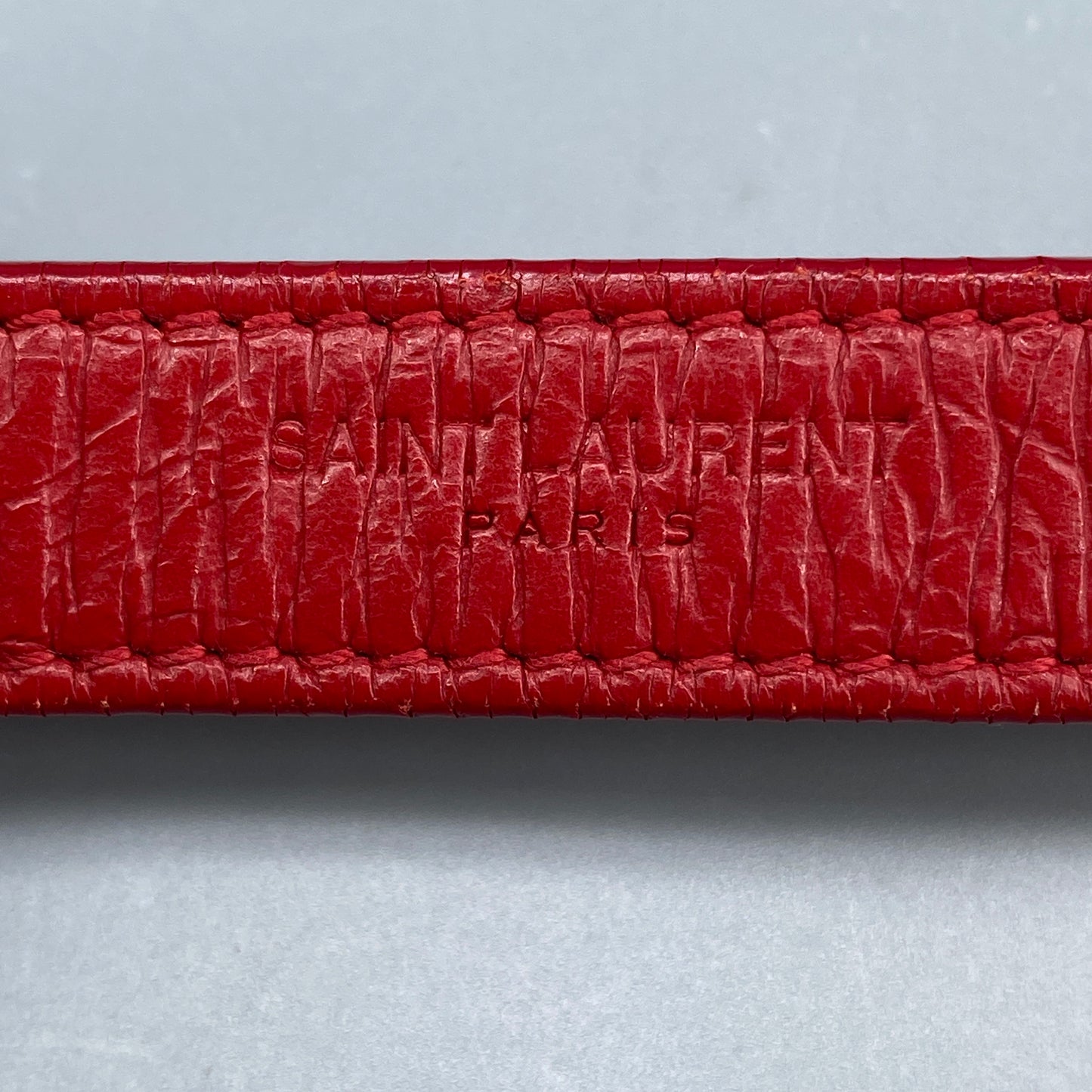 Saint Laurent Small Red Crinkled Leather Niki Chain Shoulder Bag