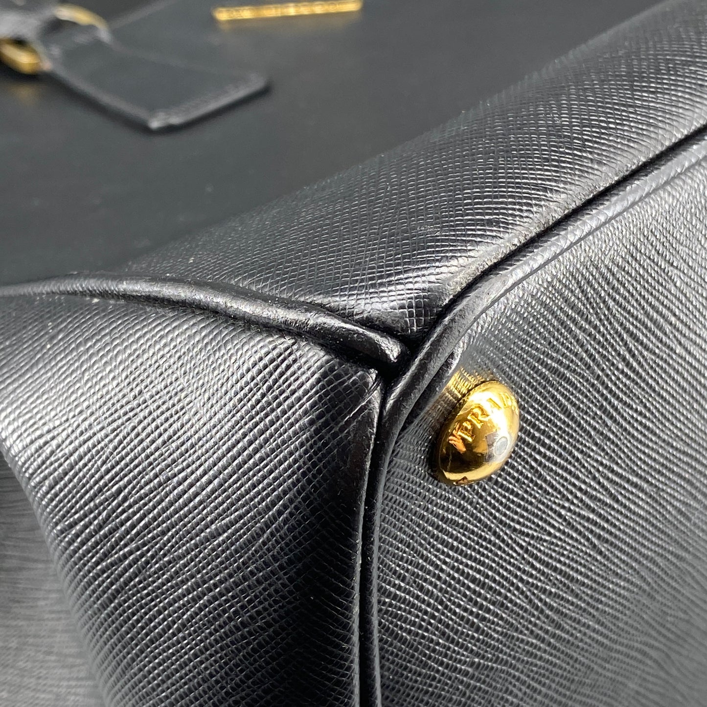 Prada Saffiano Leather  Galleria Tote Bag Black