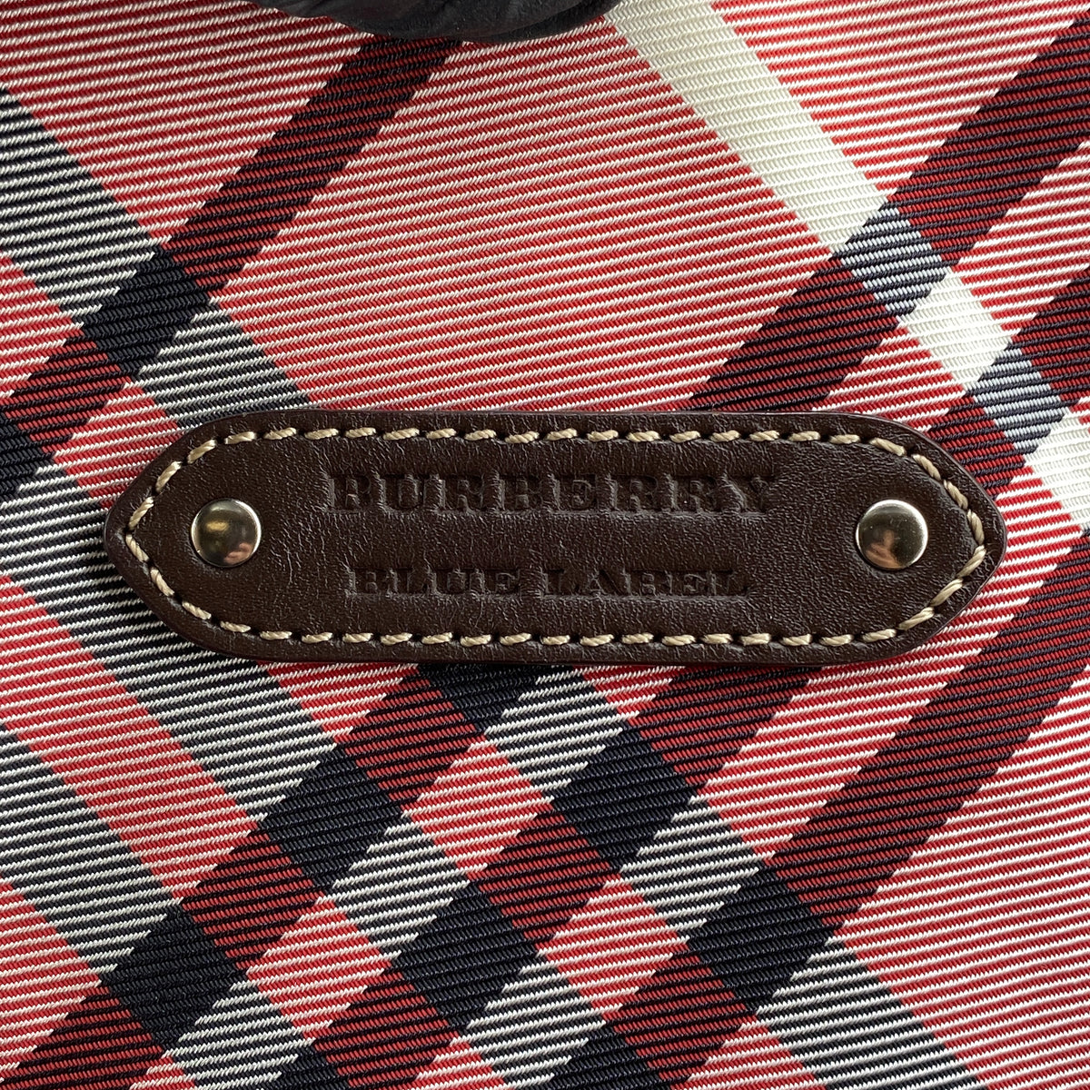 Burberry Pink Wine Check Tote Bag