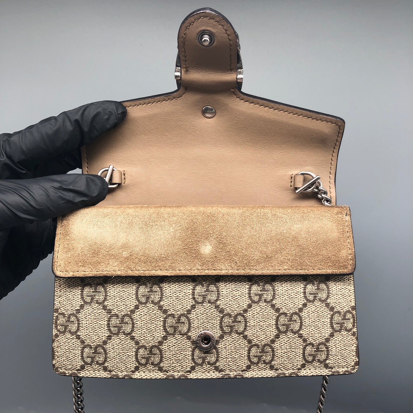 Gucci Dionysus GG Supreme Chain Bag Beige